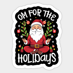 OM for the Holidays Santa in Lotus Pose Sticker